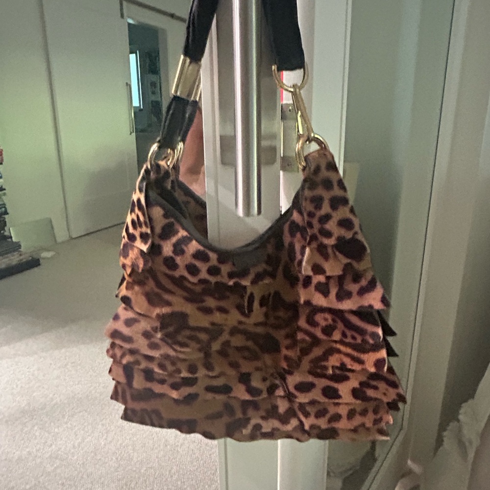 YSL vintage leopard bag